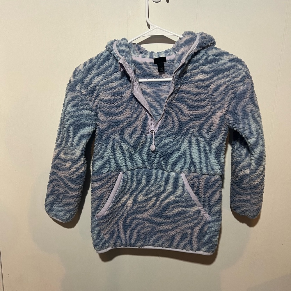 All in motion - Girls Size Small - Blue and White Fleece Hoodie